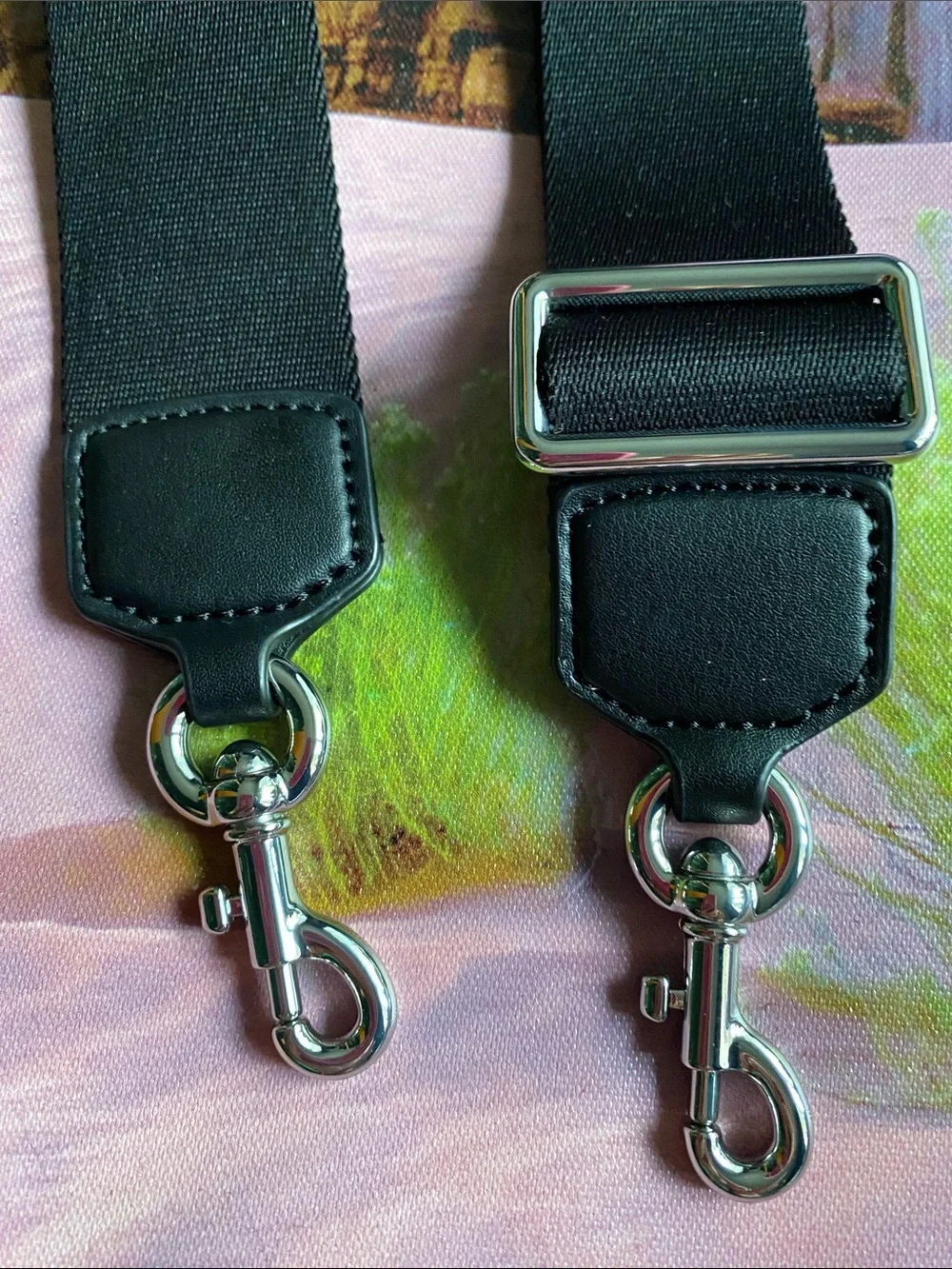 Marc By Marc Jacobs Black Adjustable Strap with Silver Hardware.